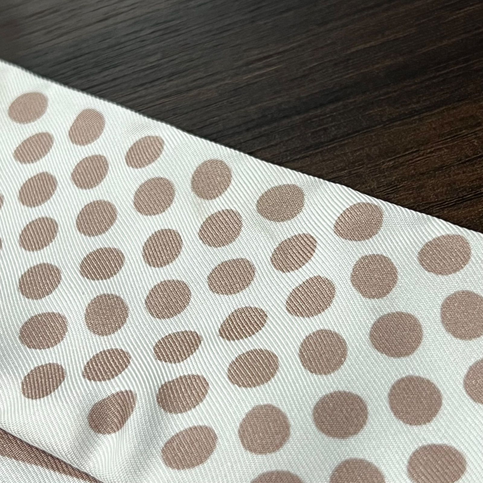 希少人気]Dior ディオール ドット柄 水玉 ミッツァ シルク リボン