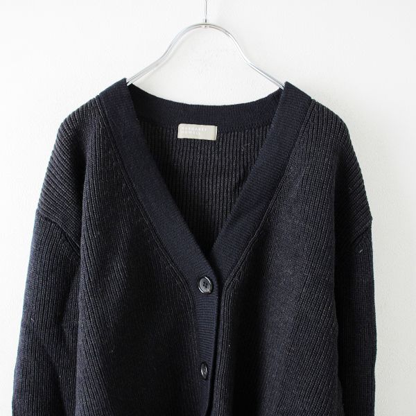 2021AW MARGARET HOWELL マーガレットハウエル LIGHTWEIGHT WOOL ウールVネックカーディガン 2/ネイビー  トップス【2400013198677】 - メルカリ