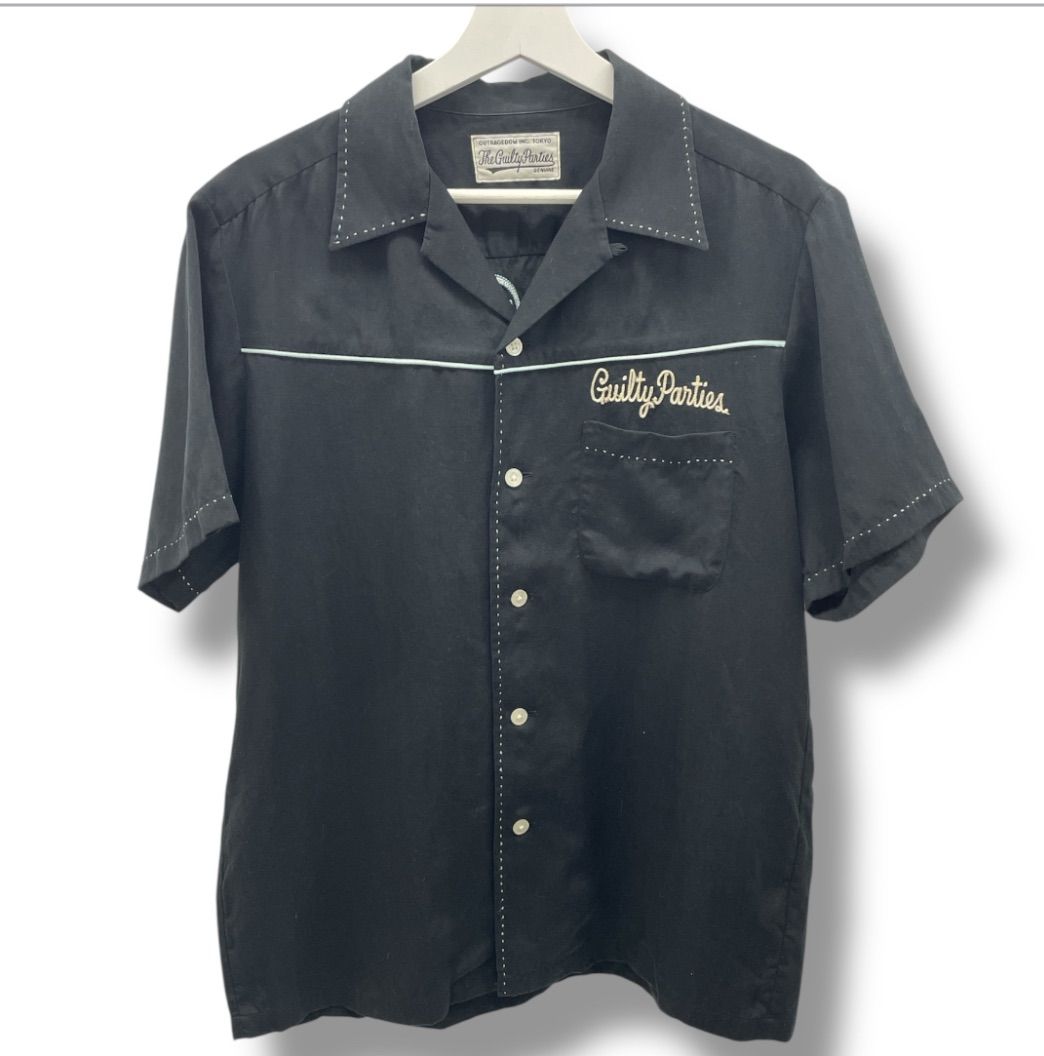 WACKO MARIA ワコマリア ボウリングシャツ The Guilty Parties ギルティーパーティーズ 半袖シャツ ポケット付き 黒 緑 ブラック グリーン Lサイズ メンズ 夏 有明ガーデンrecollect店 36 No.B10249