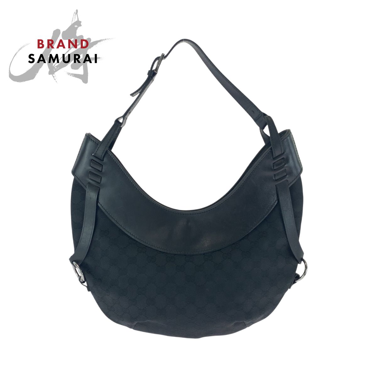 美品 GUCCI グッチ ブラック 黒 シルバー金具 GGキャンバス 106250 
