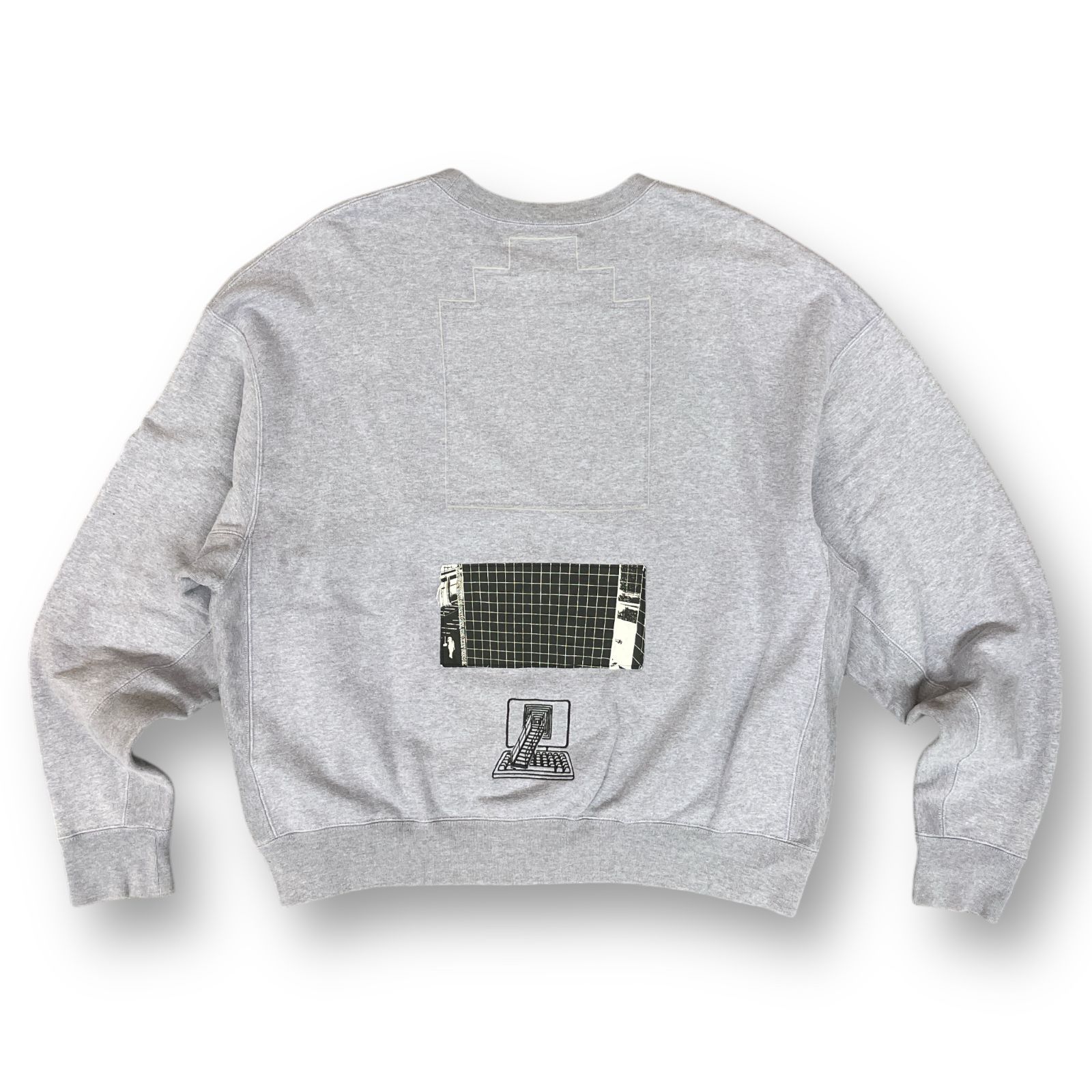 定価27500円 C.E cavempt WASTE GRID CREW NECK SWEAT ウェイスト  