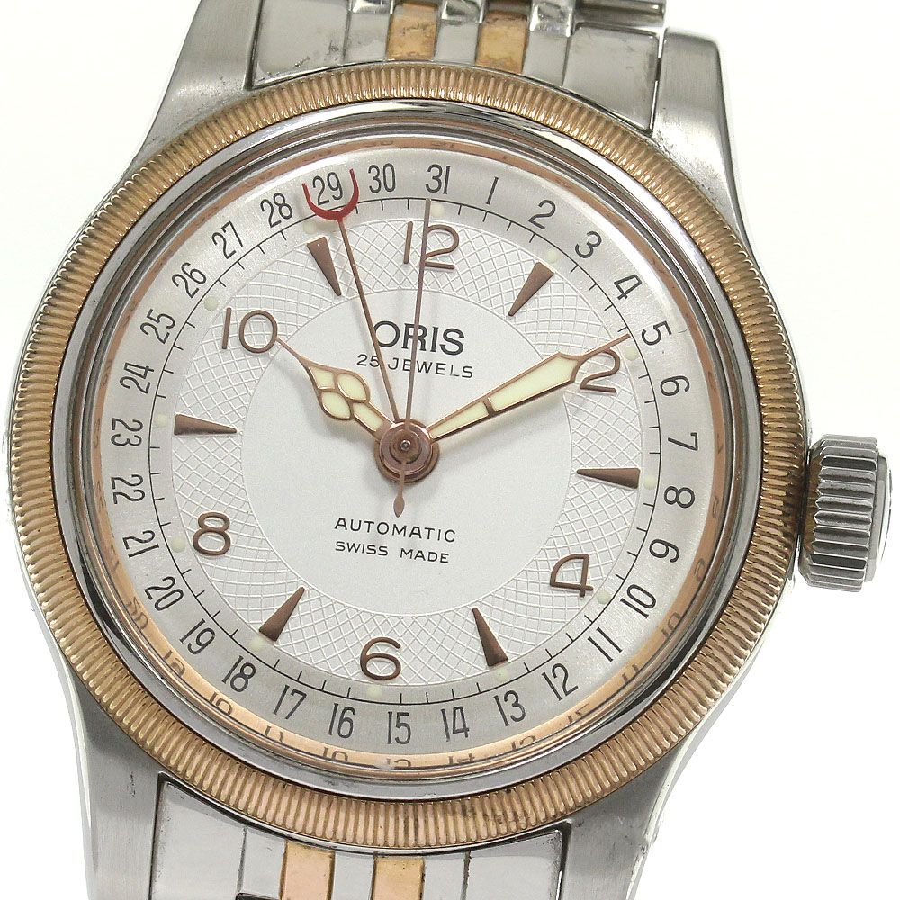 オリス ORIS 7551 ビッグクラウン ポインターデイト 自動巻き メンズ良品_833866