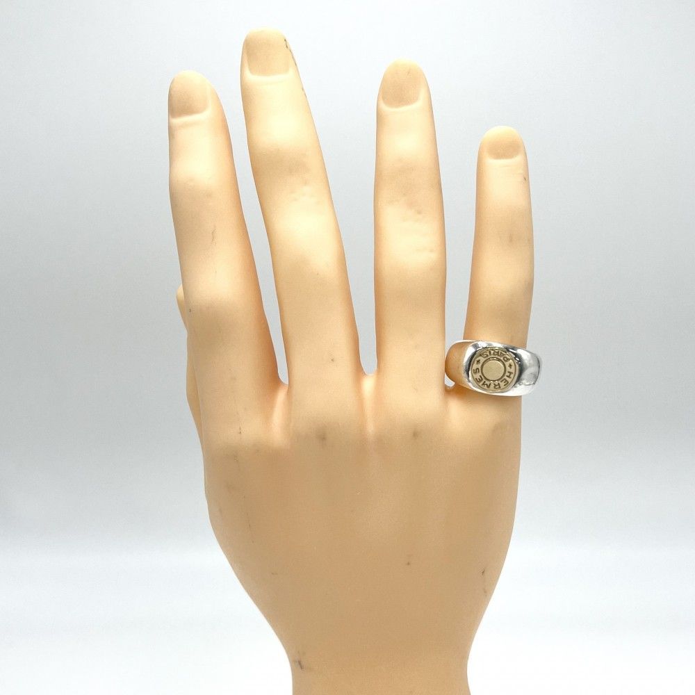 エルメス 指輪 メンズ セリエ リング 63サイズ コンビ ジュエリー ヴィンテージ Au750 18金 HERMES シルバー925 K18ゴールド 約22.5号 ゴールド シルバー 約13.8g 品