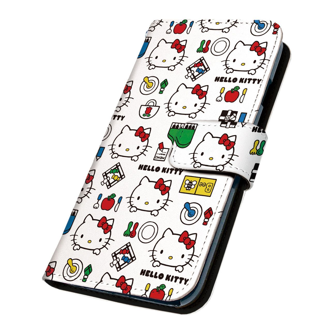 サンリオ 正規品 ハローキティ AQUOS R3 SHV44 ケース 手帳型 スマホケース [デザイン:14.おもちゃパターン/マグネットハンドあり] SANRIO キティ アクオス aquosr3 au shv44