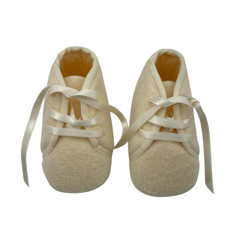 エルメス HERMES ファーストシューズ 10 cm アイボリー ウール アンゴラ キッズ その他靴