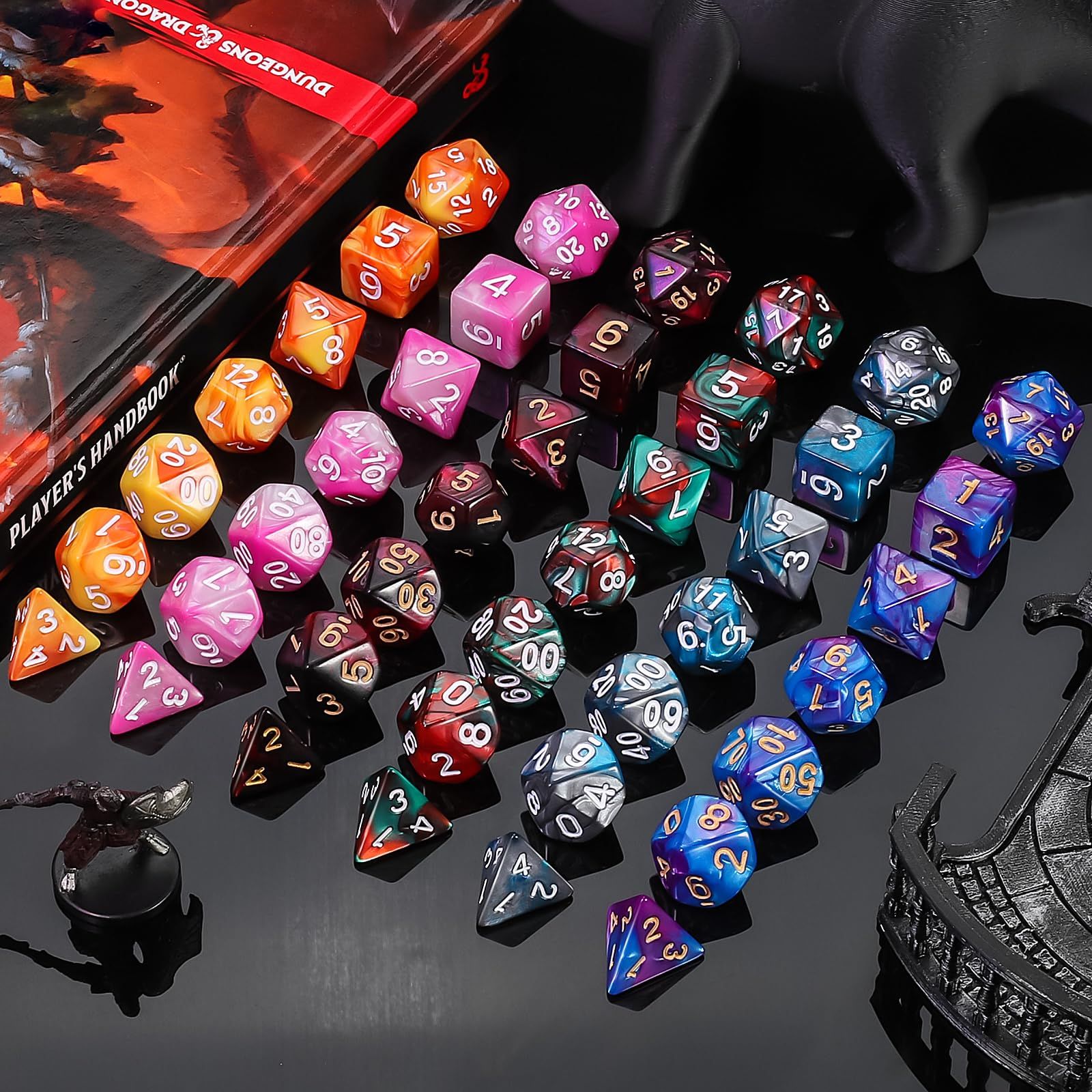 Dice Polyhedral Set Dragons Dungeons DND 0 - 42-Piece For &amp; 1 Dnd RPG for Ubuy