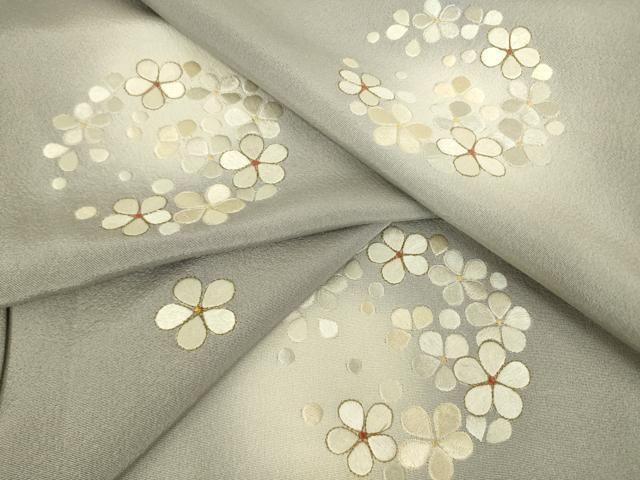 平和屋着物▽訪問着　単衣　総刺繍　花丸文　蛍暈し　金糸　正絹　逸品　DAAQ3610az 平和屋着物▽訪問着 単衣 総刺繍 花丸文 蛍暈し 金糸 正絹 逸品