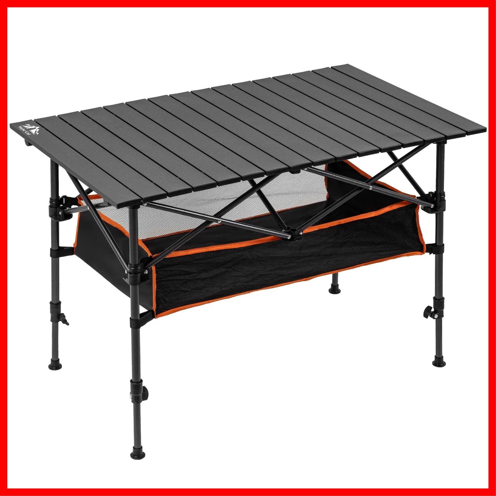 BBQ 耐荷重75㎏ バーベキュー 防水 ポータブル ロールテーブル アルミ 組み立て簡単 キャンプテーブル 高さ調整 折り畳みテーブル 95ｘ55㎝ アウトドアテーブル Cat Night