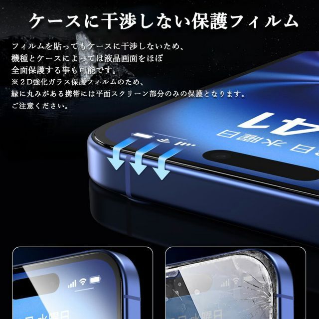 ❤️最終値下げ！Android15お得❤️強化ガラス2枚付1920×1200の美画面 for iPhone フルカバー Dragontrail 高透明 画面保護強化ガラス