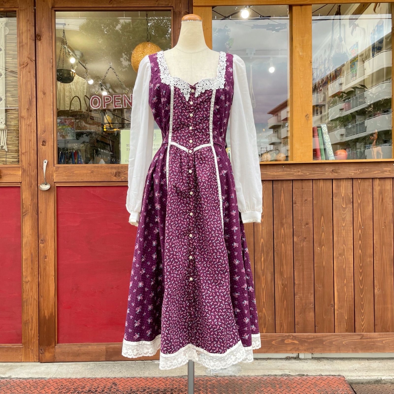 70's GUNNESAX ガニーサックス ワンピース アメリカ製 ヴィンテージ