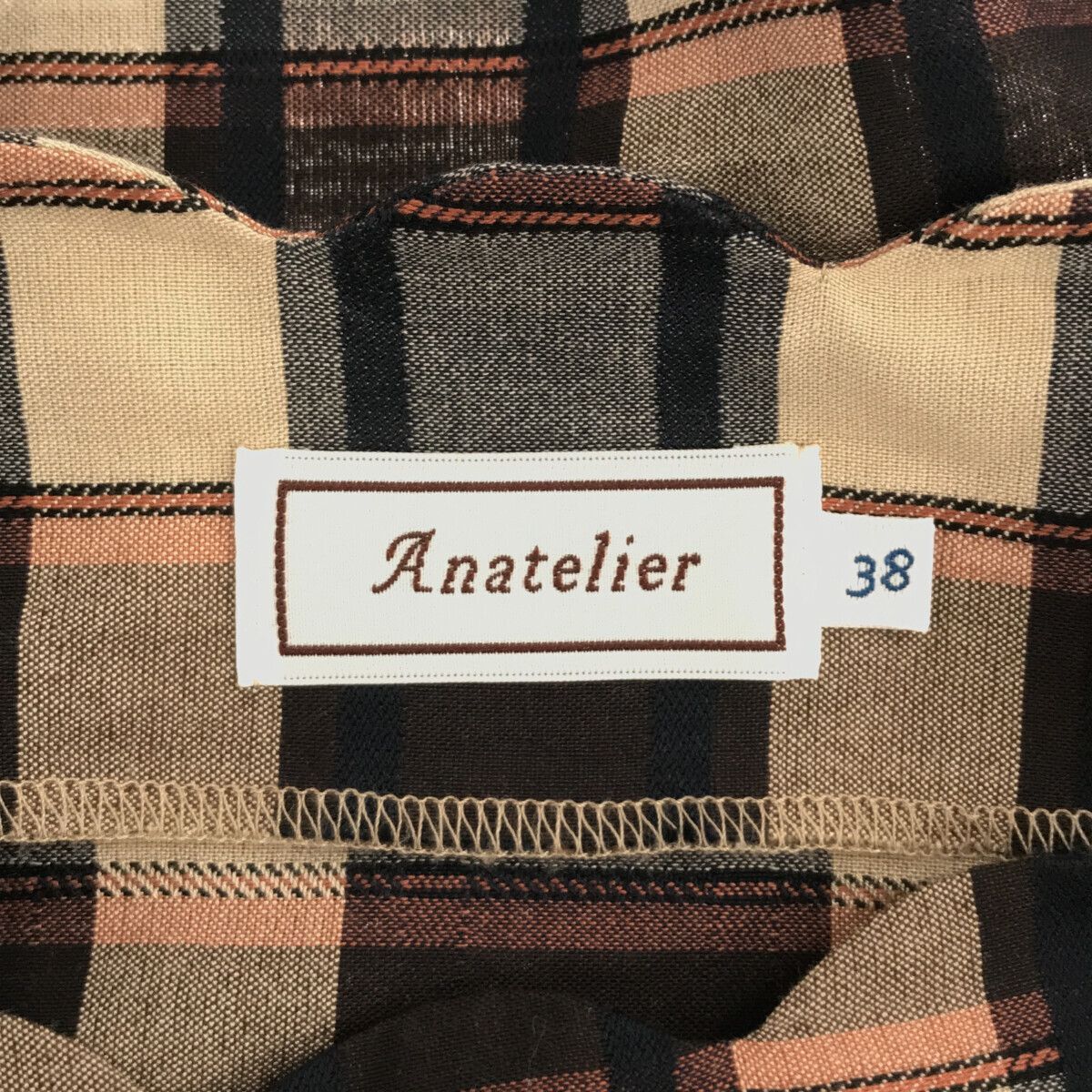 ☆新品☆ anatelierアナトリエ　ブラウス　チェック柄　カットソー☆ ☆新品☆ anatelierアナトリエブラウスチェック柄カットソー☆