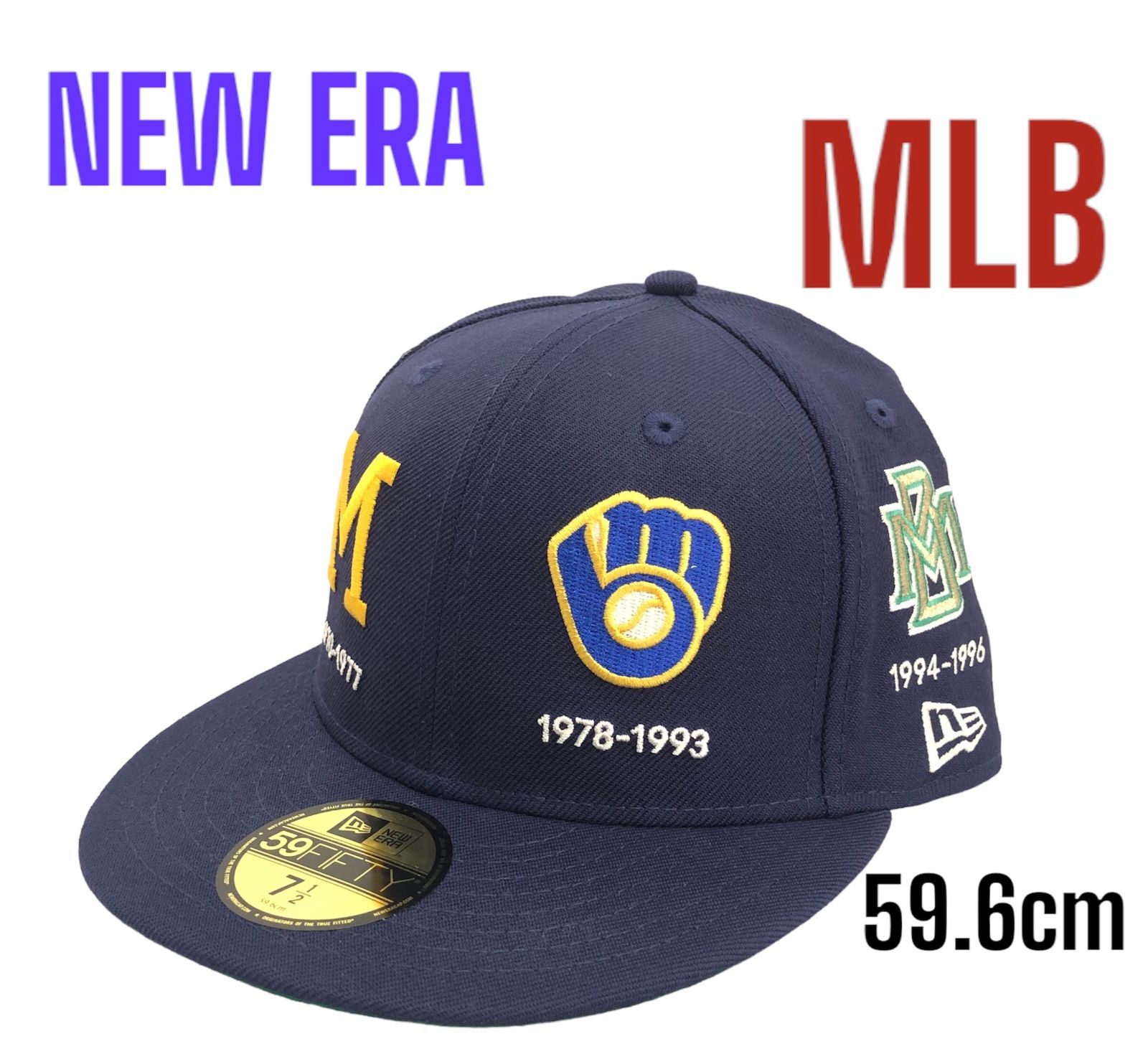 NEW ERA×Milwaukee Brewers 7 1/2 キャップ MLB ニューエラ紺 色