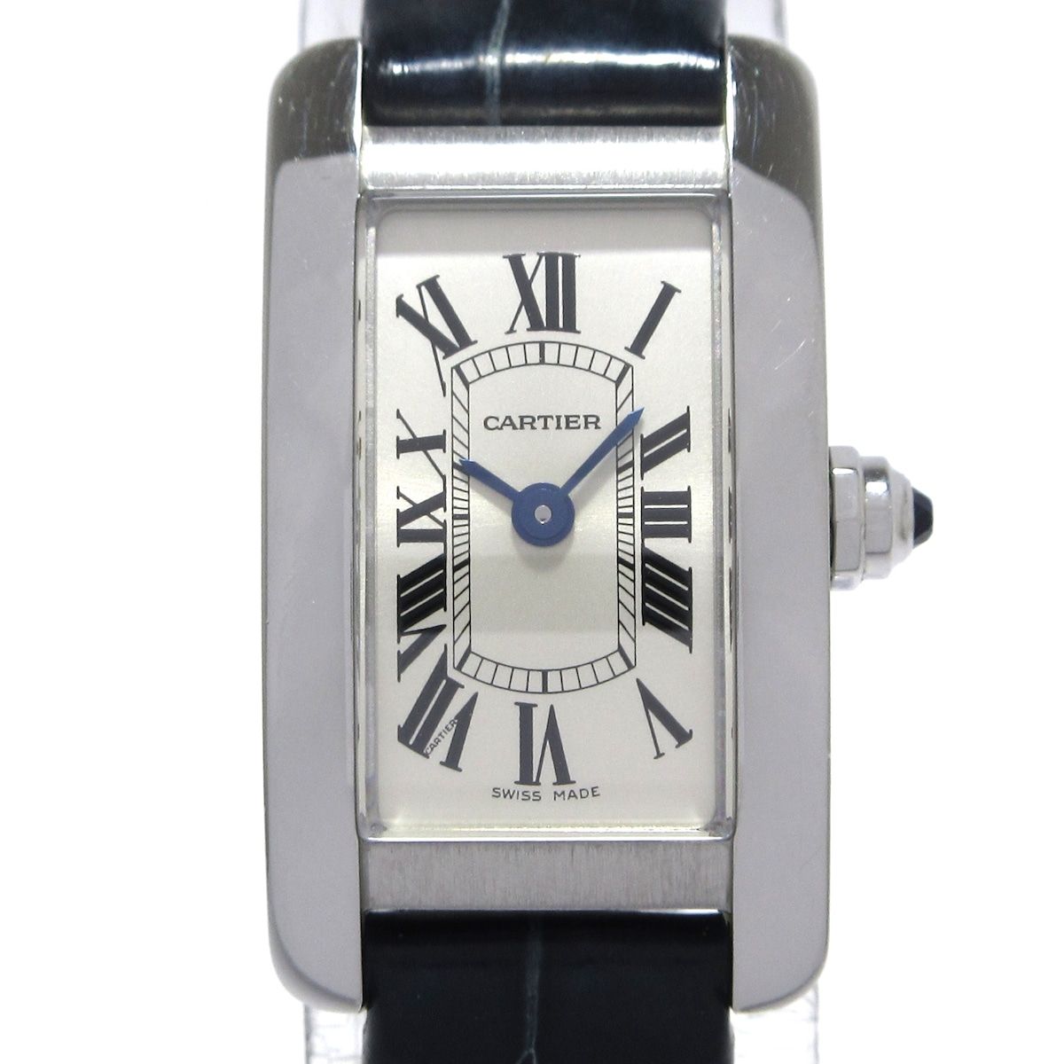 Cartier カルティエ 腕時計 タンクアメリカンミニ WSTA0032 ボーイズ SS|アリゲーターベルト シルバー