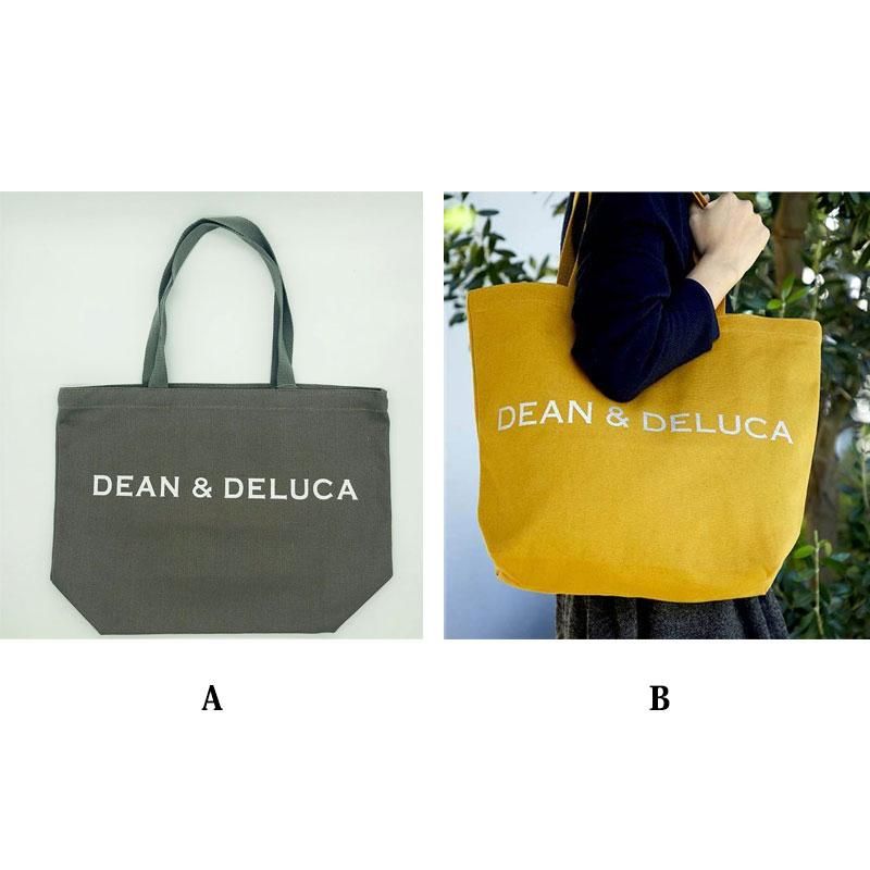 DEAN＆DELUCA ディーン＆デルーカ レディース キャンバス トートバッグト ショルダーバッグ エコバッグ Lサイズ 限定色 ブルー&ナチュラル  大人気 - メルカリ