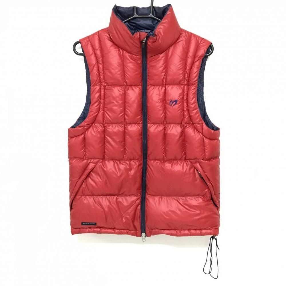 マスターバニー ダウンベスト レッド 格子地模様 軽量 メンズ 4 M ゴルフウェア MASTER BUNNY EDITION