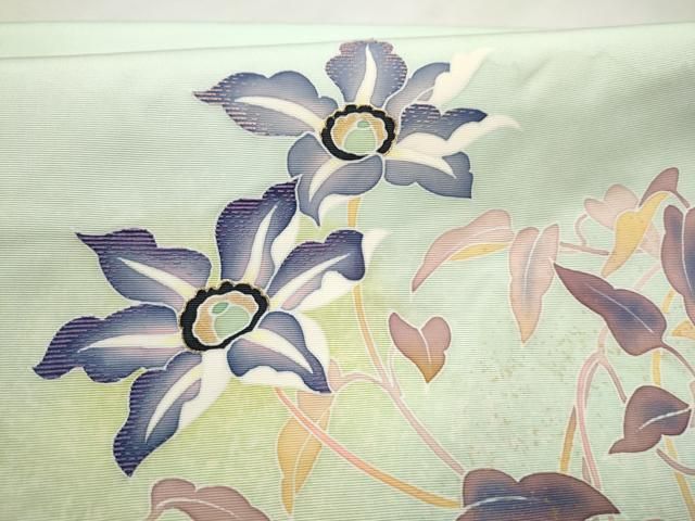 平和屋着物○塩瀬 九寸開き名古屋帯 作家物 枝花文 金彩 正絹 逸品