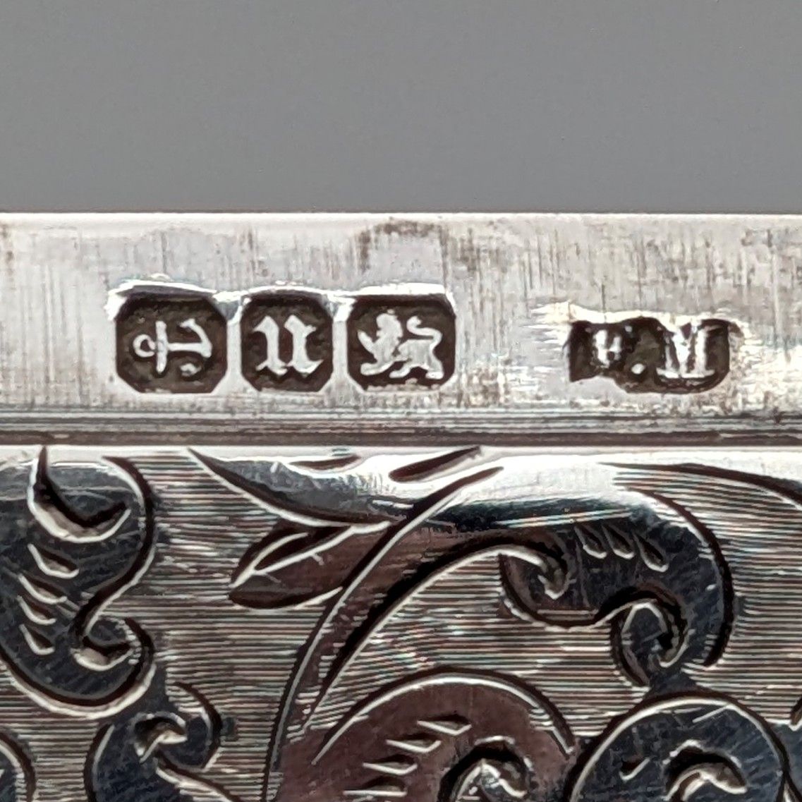 1894年 英国アンティーク 純銀製 カードケース 55g Frederick