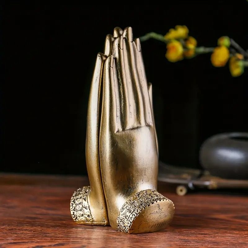 仏像 置物 オブジェ 2個セット 神の手 ハンド 仏教 精密彫刻 風水 崇拝