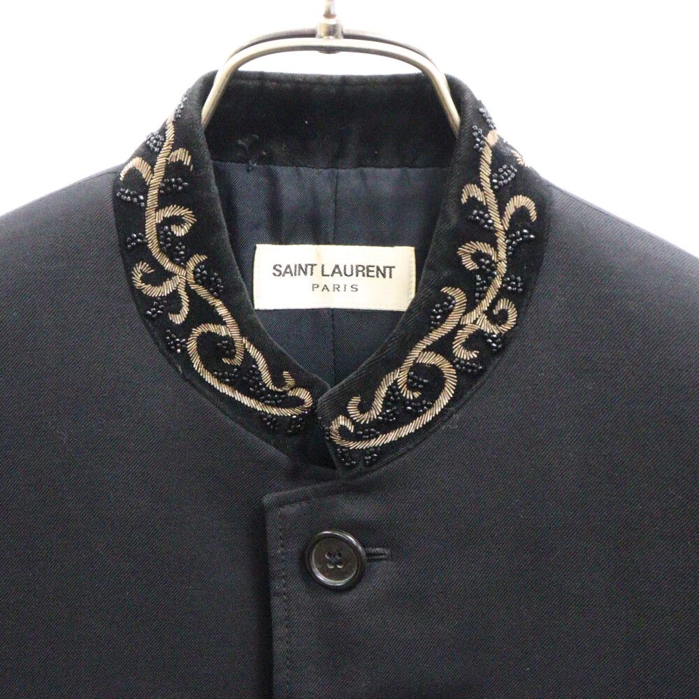 極綺麗❗️刺繍ロゴ YSL イヴサンローラン ウールシルク ジャケット 羽織り 黒 Medium-517741Y399W1000_A.jpg?v=2