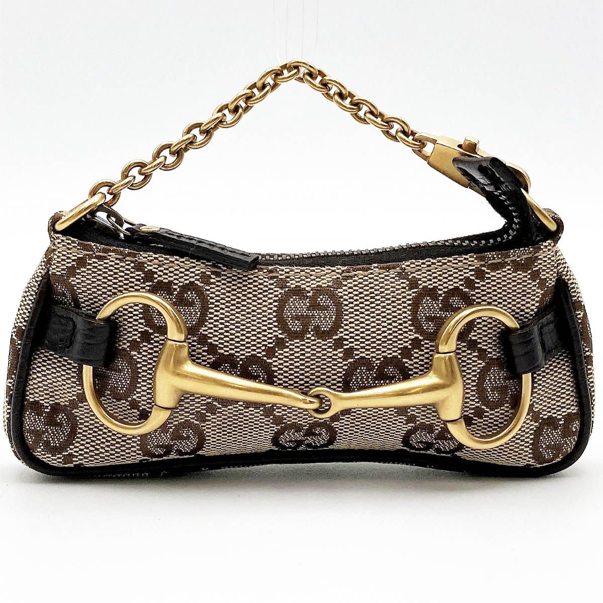 セール 超美品 GUCCI グッチ GGキャンバス ホースビット コインケース 