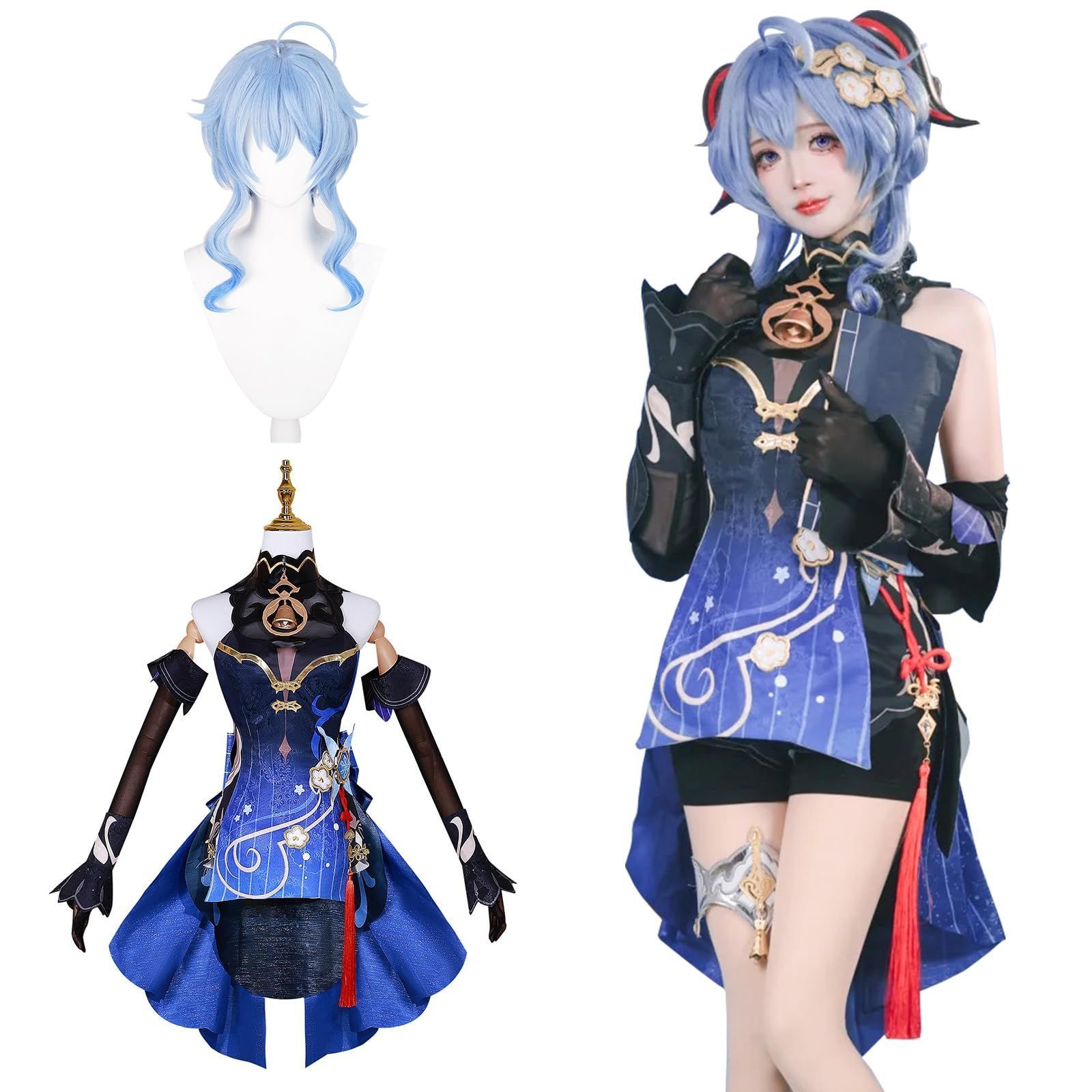 五次元 原神 コスプレ ウィッグ付き 新キャラ 黒 フリーナ 嘉明 千織 キィニチ マーヴィカ コスプレ衣装 大人用 仮装 Impact c BJ0923ML