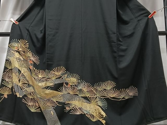 逸品❇️有名作家落款入り手描友禅金彩刺繍‥豪華正絹黒留め袖❇️フルセット 逸品❇️作家もの手描友禅金彩刺繍落款入り正絹友禅黒留め袖 総