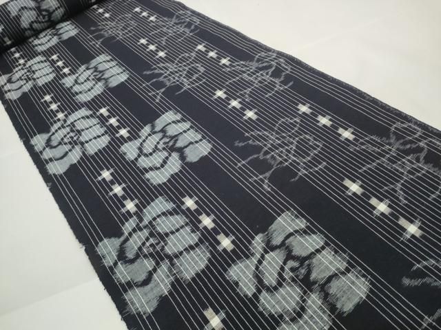 平和屋着物 本場久留米絣 反物 着尺 堅牢染 琉久絣 花間道 山下絣工場謹製 証紙付き 綿 DAAW7145zzz
