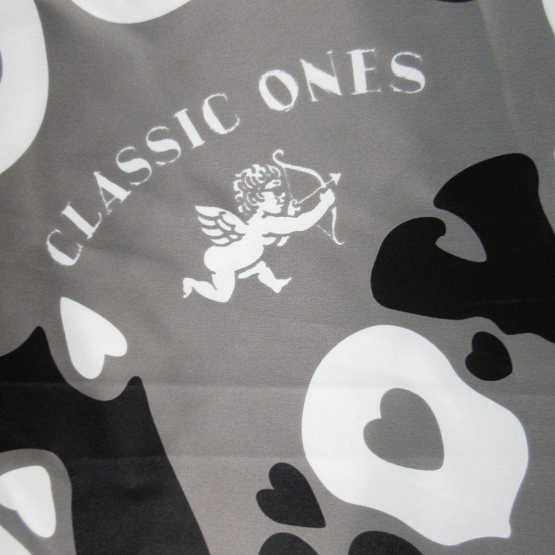  ポータークラシック Porter Classic SILK SCARF LOVE シルク スカーフラブ 総柄 グレー ブラック ホワイト 90ｃｍ×90ｃｍ ハンカチ 小物