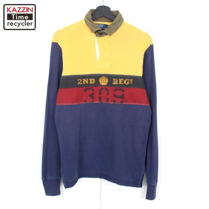 00s RALPH LAUREN ユニオンジャック ラガーシャツ メンズ 表記Sサイズ
