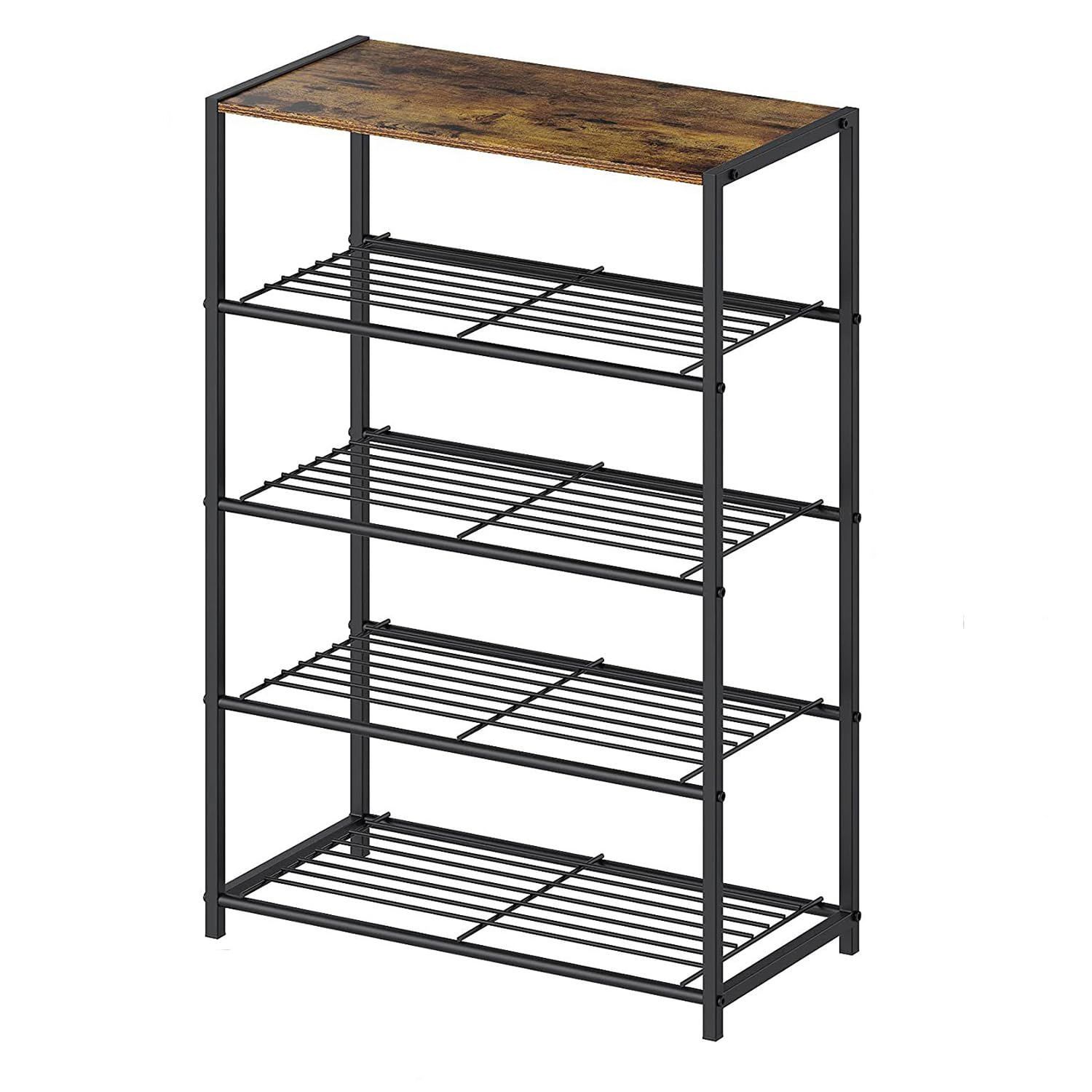 Size 5段_Color ブラック Fainyearn シューズラック 5段 天板付き 玄関収納 靴箱 スリムシューズボックス 省スペース インテリア収納 下駄箱 薄型 隙間収納 収納棚 ブラック 5段