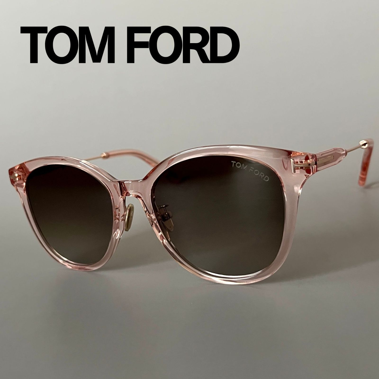 トムフォード サングラス TOM FORD ラウンド クリア ピンク ゴールド 金 UVカット レディース メンズ イタリア製 モデル