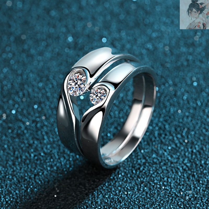 リング 指輪 モアサナイト 0.1ct シルバー925 女性用リング ペア