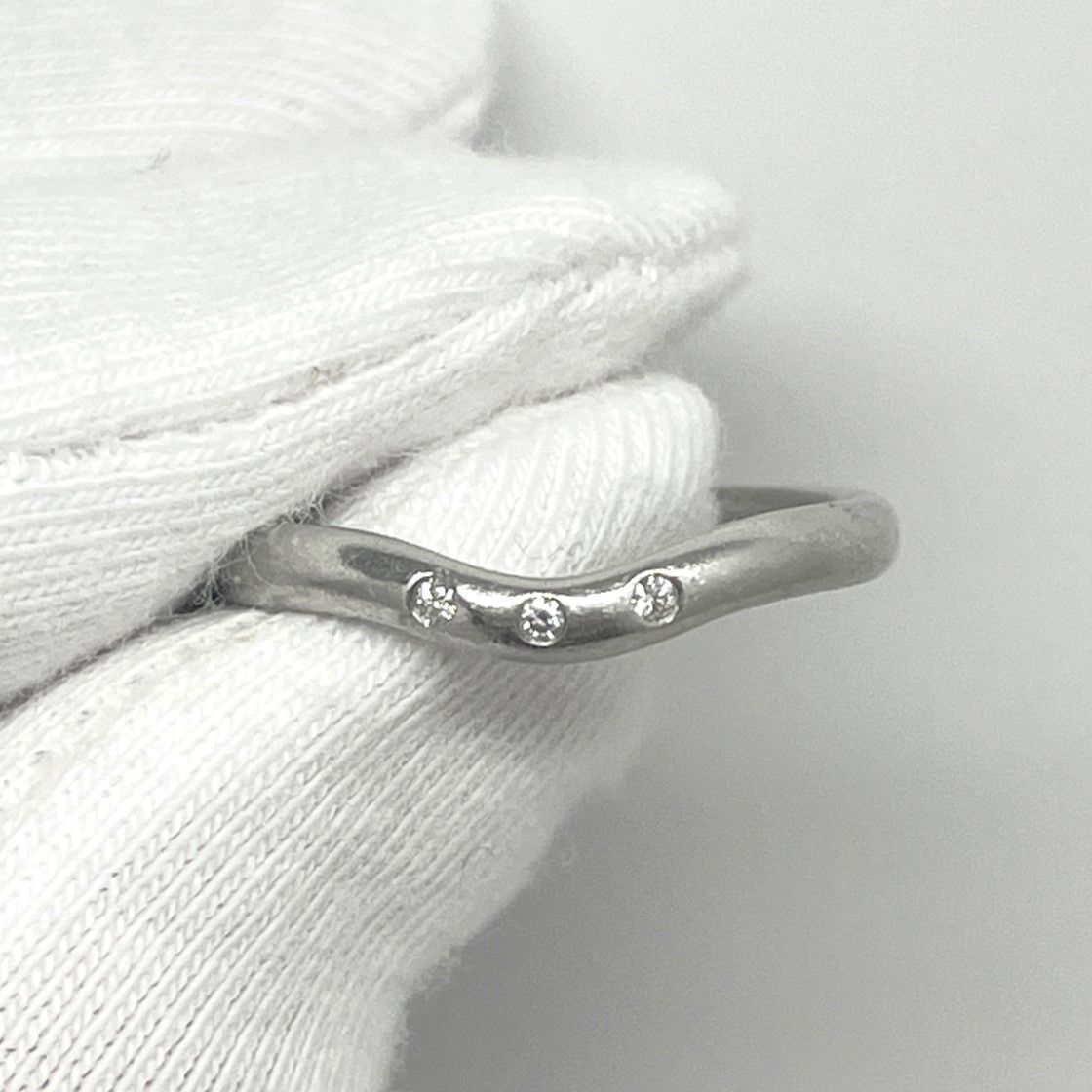 値下げ！ Tiffany&Co. ティファニー カーブド バンド リング PT950 3P