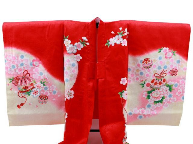 お宮参り 友禅 金加工入り 正絹 着物 長襦袢 セット 女児 女の子 子供 産着 祝着 赤系 un-230 STEELWINDOWSANDDOORS_COM