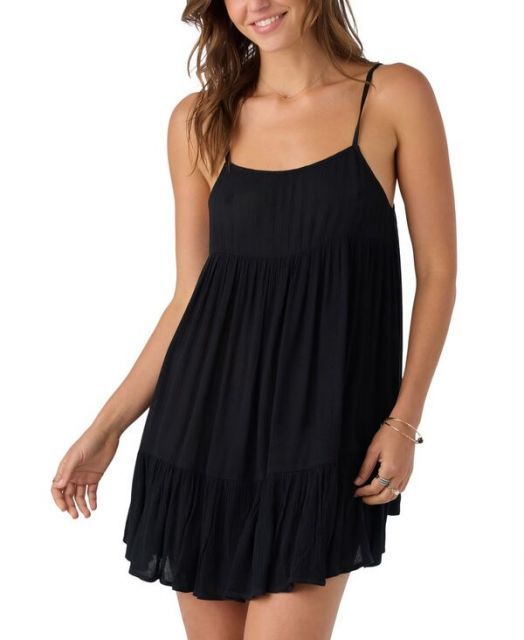 送料無料 オニール レディース ワンピース トップス Women s Saltwater Solids Rilee Crinkle Cover-Up Mini Dress Black