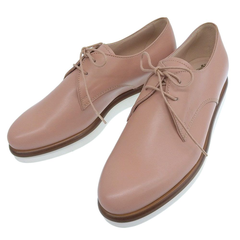 トッズ TOD’S 現行シルバーロゴ レザー レースアップ シューズ 35 22.5cm レディース