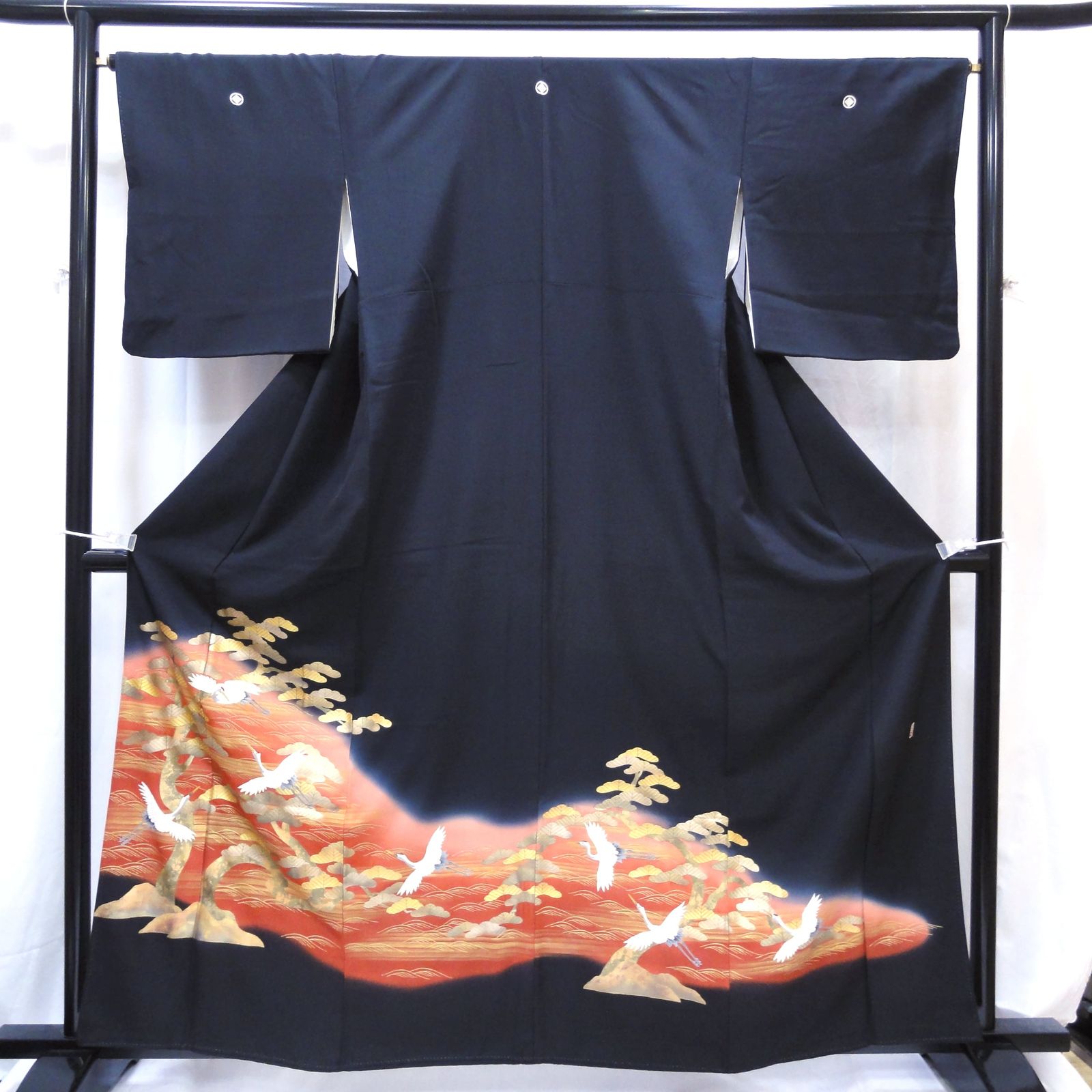 着物 黒留袖 松 鶴 落款入 正絹 No.200701-0084 梱包サイズ80