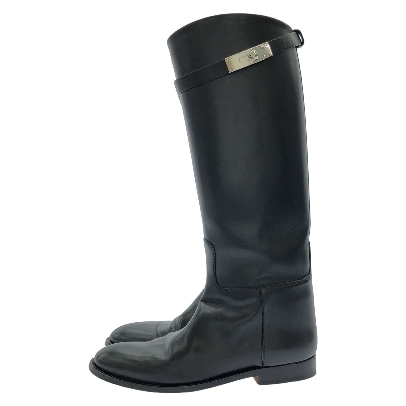 エルメス HERMES ブーツ ブーツ ≪ジャンピング≫ ブラック レザー