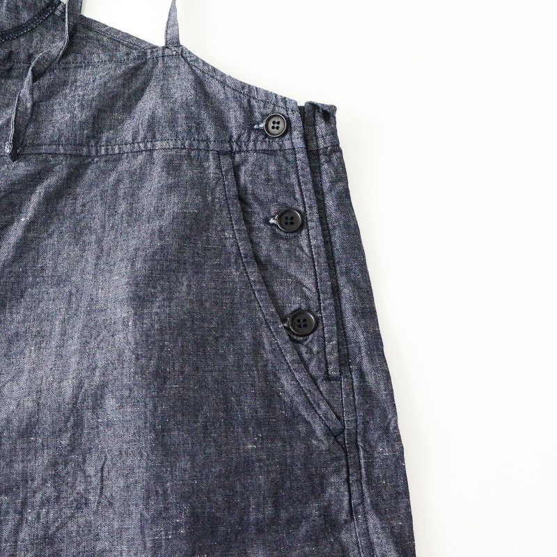 ネストローブ nest Robe コットンリネンダンガリーサロペット パンツ F インディゴブルー┃オーバーオール 2400014637595 NICORILABO_COM