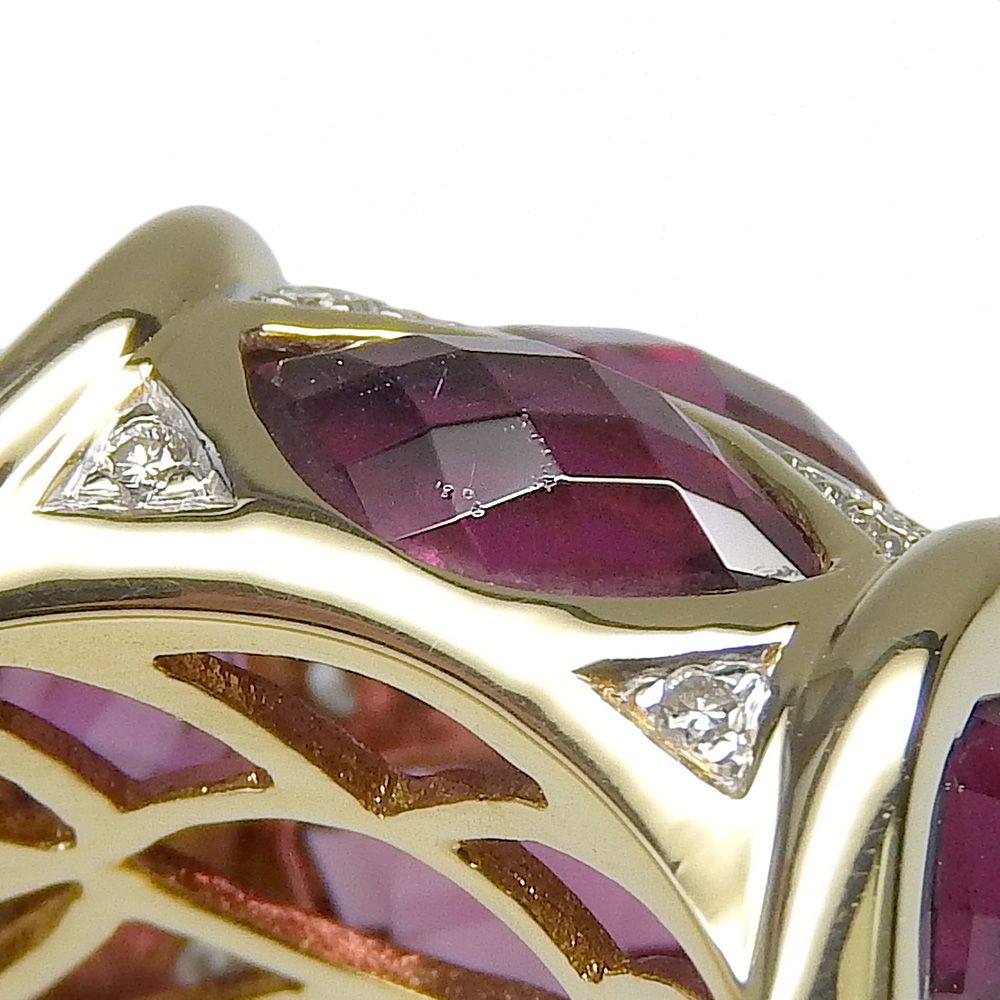 K18 リング 金 赤紫 指輪 ゴールド アメジスト 昭和レトロ