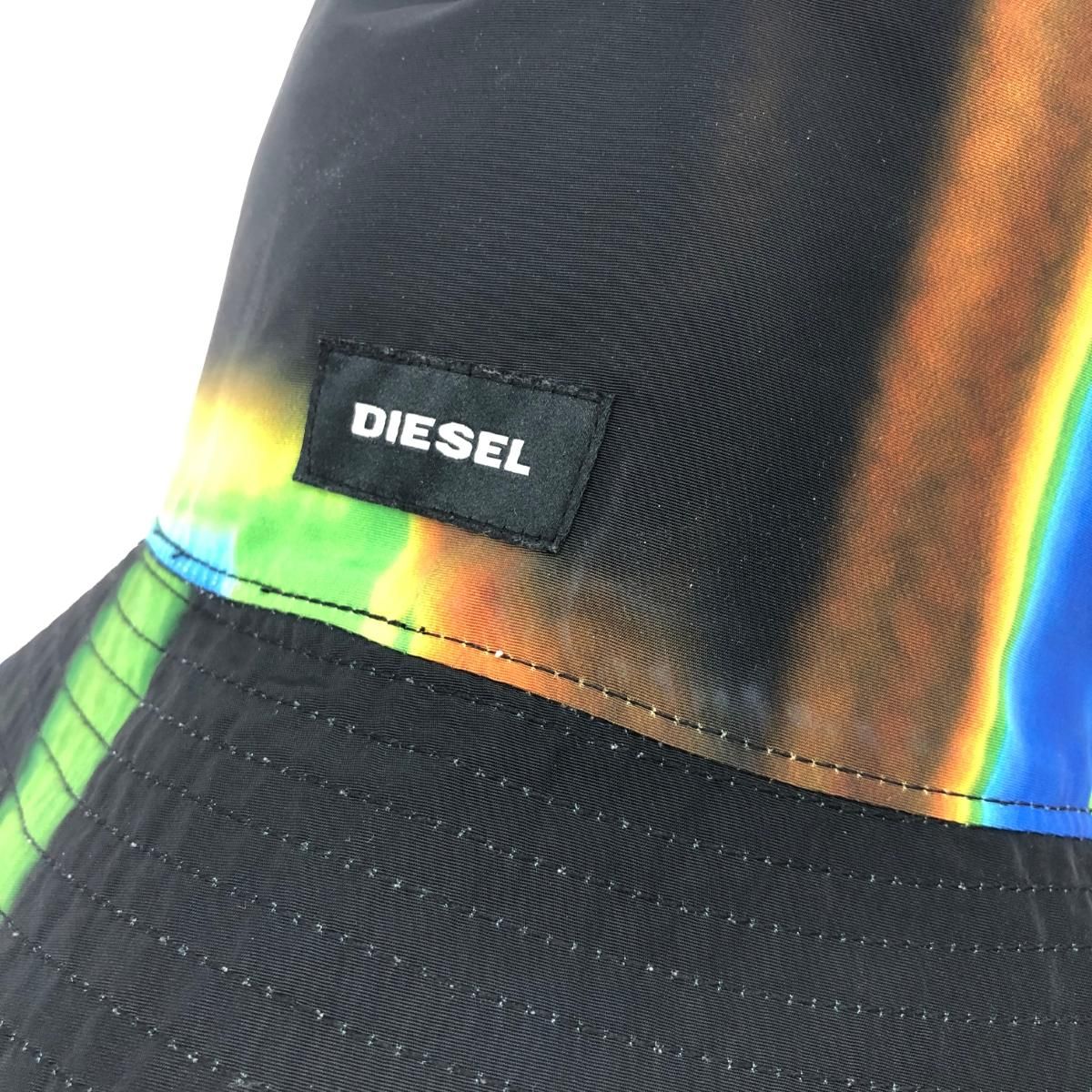良好 DIESEL ディーゼル バケットハット 帽子   ブラック/マルチカラー  ユニセックス リバーシブル　240001142745 良好 DIESEL ディーゼル バケットハット 帽子 ブラック/マルチカラー