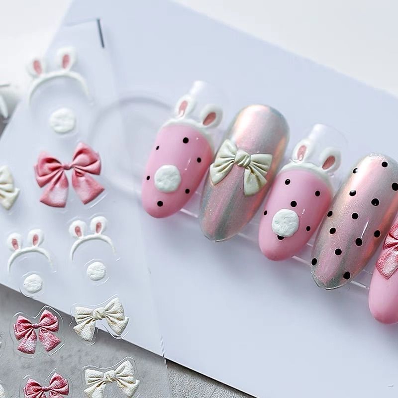 メルカリshops No 113 3d立体 リボン ウサギ 兎 カチューシャ ネイルシール