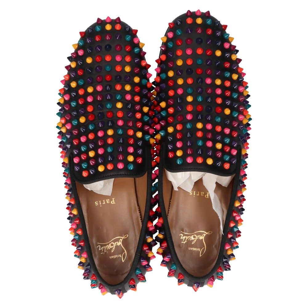 CHRISTIAN LOUBOUTIN (クリスチャンルブタン) ROLLING SPIKES FLAT スタッズ スリッポン シューズ  ブラック/マルチ - で 購入