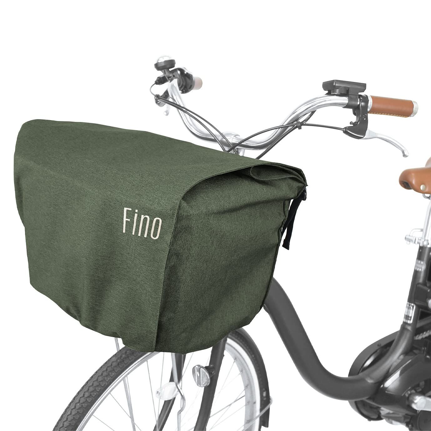  【在庫処分】Fino 電動アシスト自転車用カゴカバー前用 FN-FR-01 カーキ 応募券