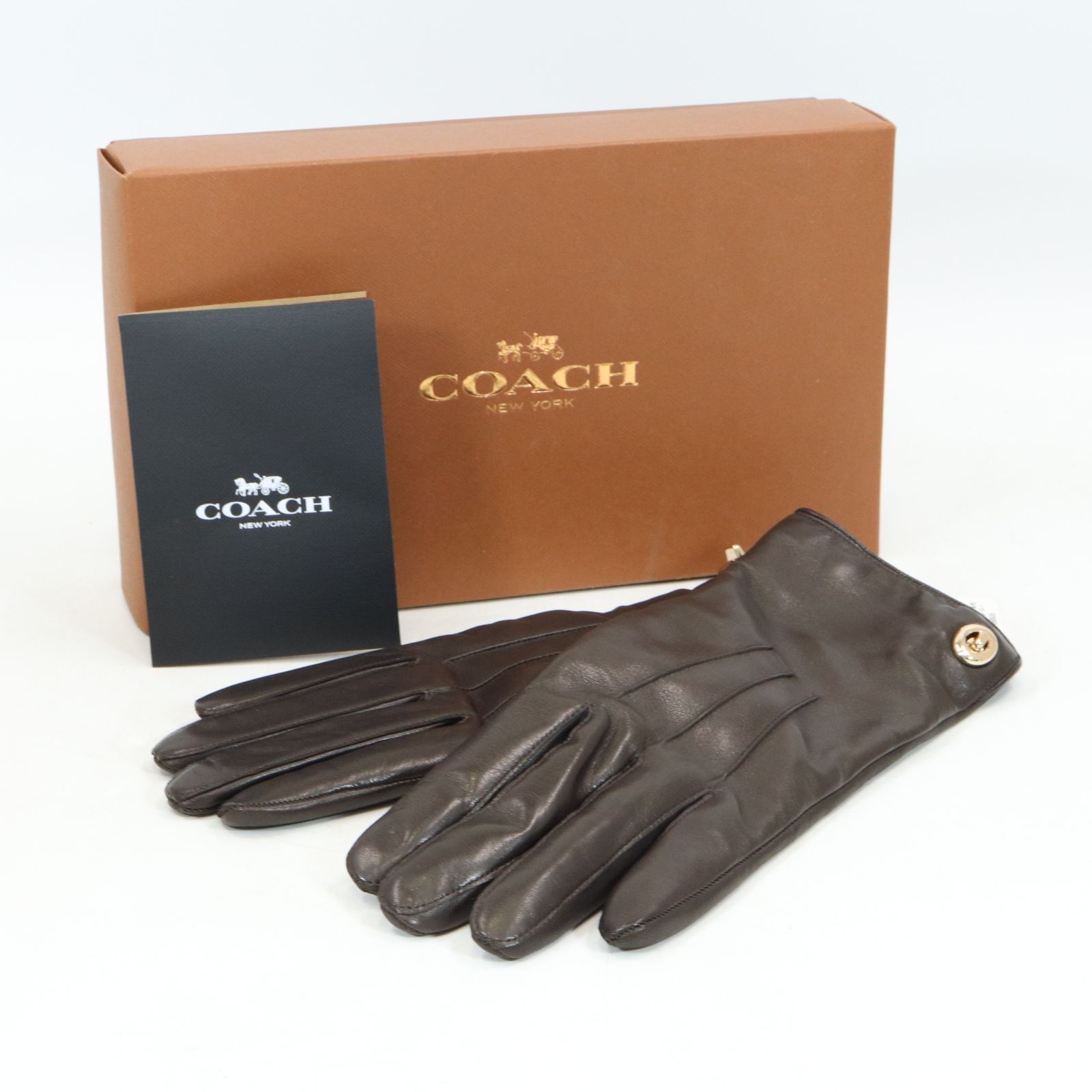 COACH /黒手袋/ラムレザー cm065_blk_a0