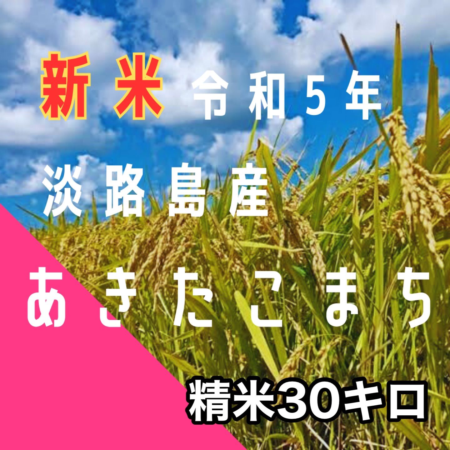 新米令和5年産あきたこまち精米30キロ淡路島産産地直送数量限定