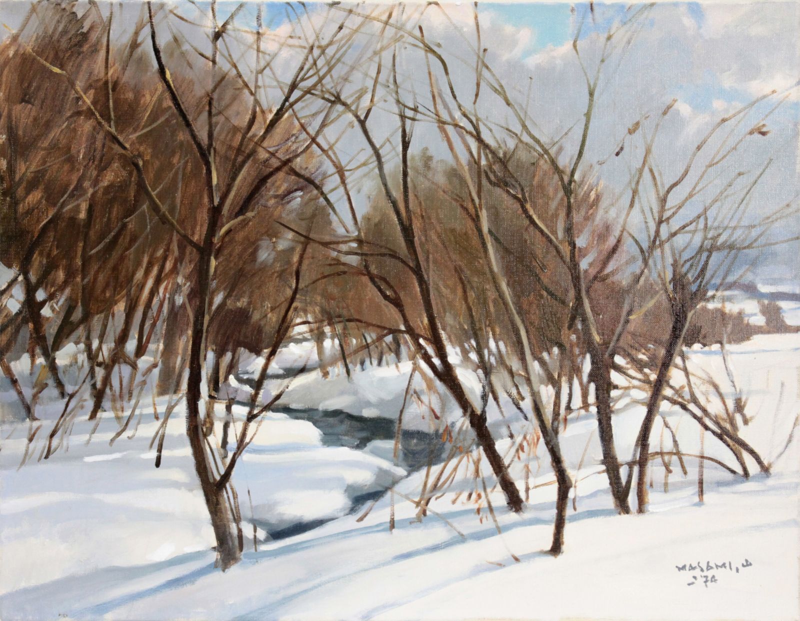 山岸正巳『待春（於 岩内）』油彩画【真作保証】 絵画 山岸正巳『待春（於 岩内）』油彩画【真作保証】 絵画 - メルカリ