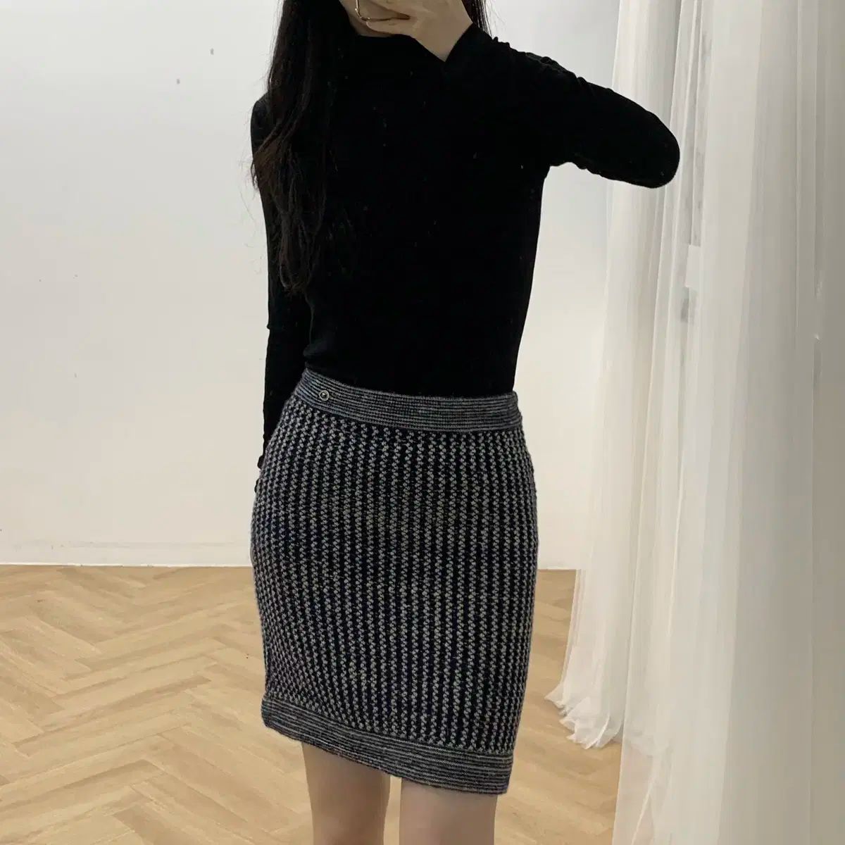 シャネル シルク カシミア ニット スカート