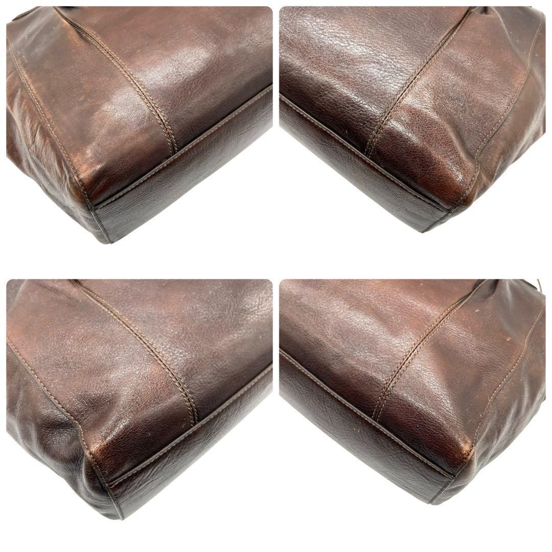 良品 1036 コーチ トートバッグ 馬車ロゴ ブラウン レザー - メルカリ 