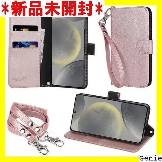wisers Galaxy S24 SC-51E SCG25 ケース 手帳型 スマホケース 対応 ローズゴールド カードホルダー/スタンド機能付き ストラップ 2種付き ハンドストラップ/ネックストラップ 2024年 新型 155